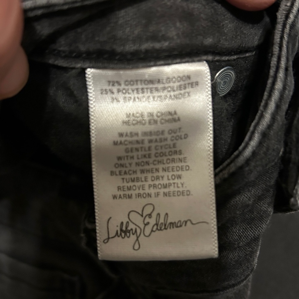 Libby Edelman Black Straight Leg Jeans with Sequin Trim - Picture 7 of 13